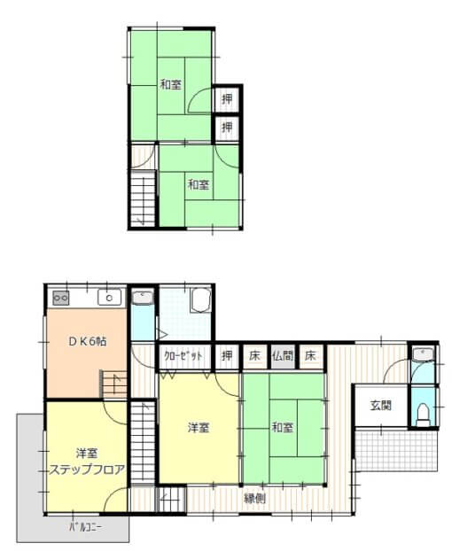 縁側とステップフロア